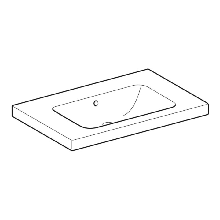 Geberit Waschtisch iCon Light 75x48cm, o HL, m Ü, m Abl, we. K-Tect