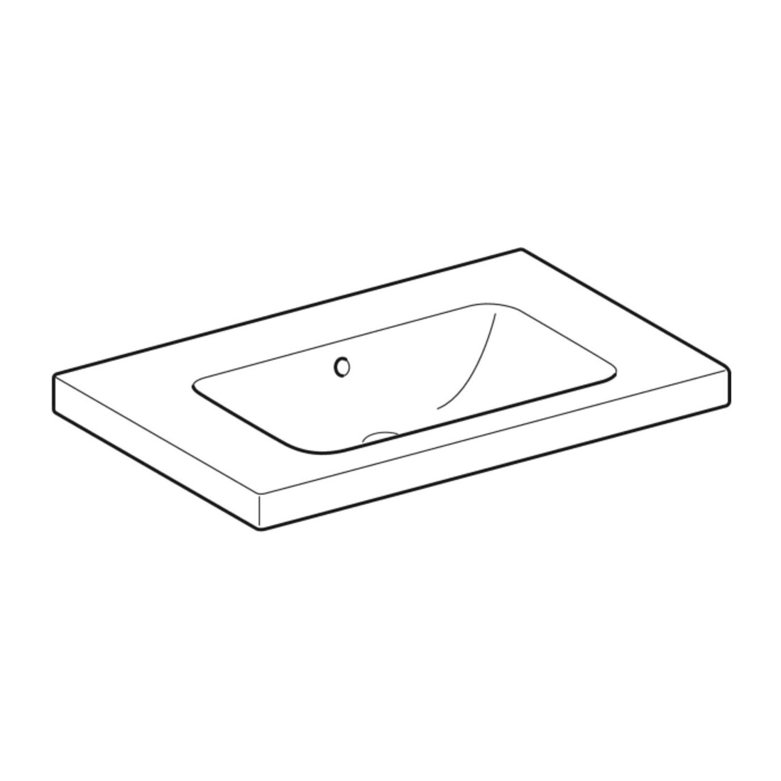 Geberit Waschtisch iCon Light 75x48cm, o HL, m Ü, m Abl, we. K-Tect