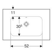 Geberit Waschtisch iCon Light 75x48cm, o HL, m ÜL, m Ablagefl., we.-4