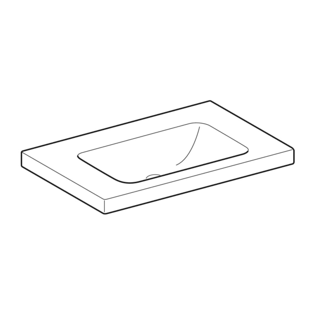 Geberit Waschtisch iCon Light 75x48cm, o HL, o Ü, m Abl, we. K-Tect