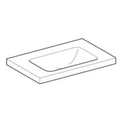 Geberit Waschtisch iCon Light 75x48cm, o HL, o. ÜL, m Ablagefl., we.-2