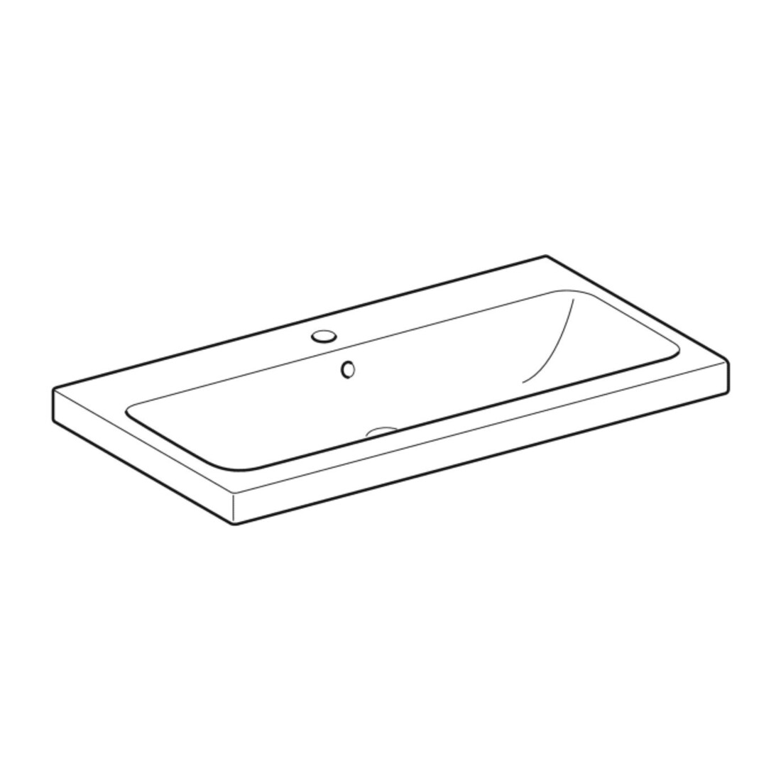 Geberit Waschtisch iCon Light 90x48cm, Hahnl. mit., m ÜL, we. KeraTect