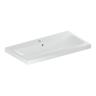 Geberit Waschtisch iCon Light 90x48cm, Hahnl. mit., mit Überlauf, weiß