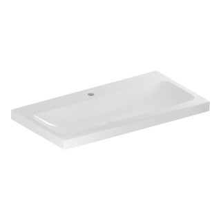 Geberit Waschtisch iCon Light 90x48cm, Hahnl. mit., o. ÜL, we. K-Tect