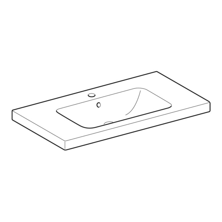 Geberit Waschtisch iCon Light 90x48cm, HL mi, m Ü, m Abl, we. K-Tect
