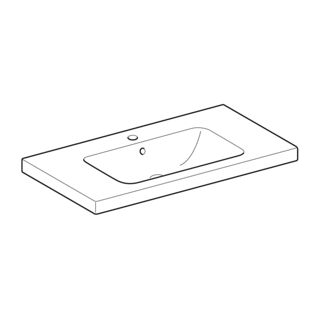 Geberit Waschtisch iCon Light 90x48cm, HL mi, m Ü, m Abl, we. K-Tect