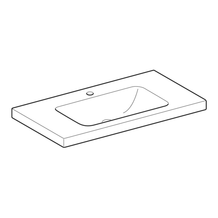 Geberit Waschtisch iCon Light 90x48cm, HL mi, o. ÜL, m Ablagefl., we.
