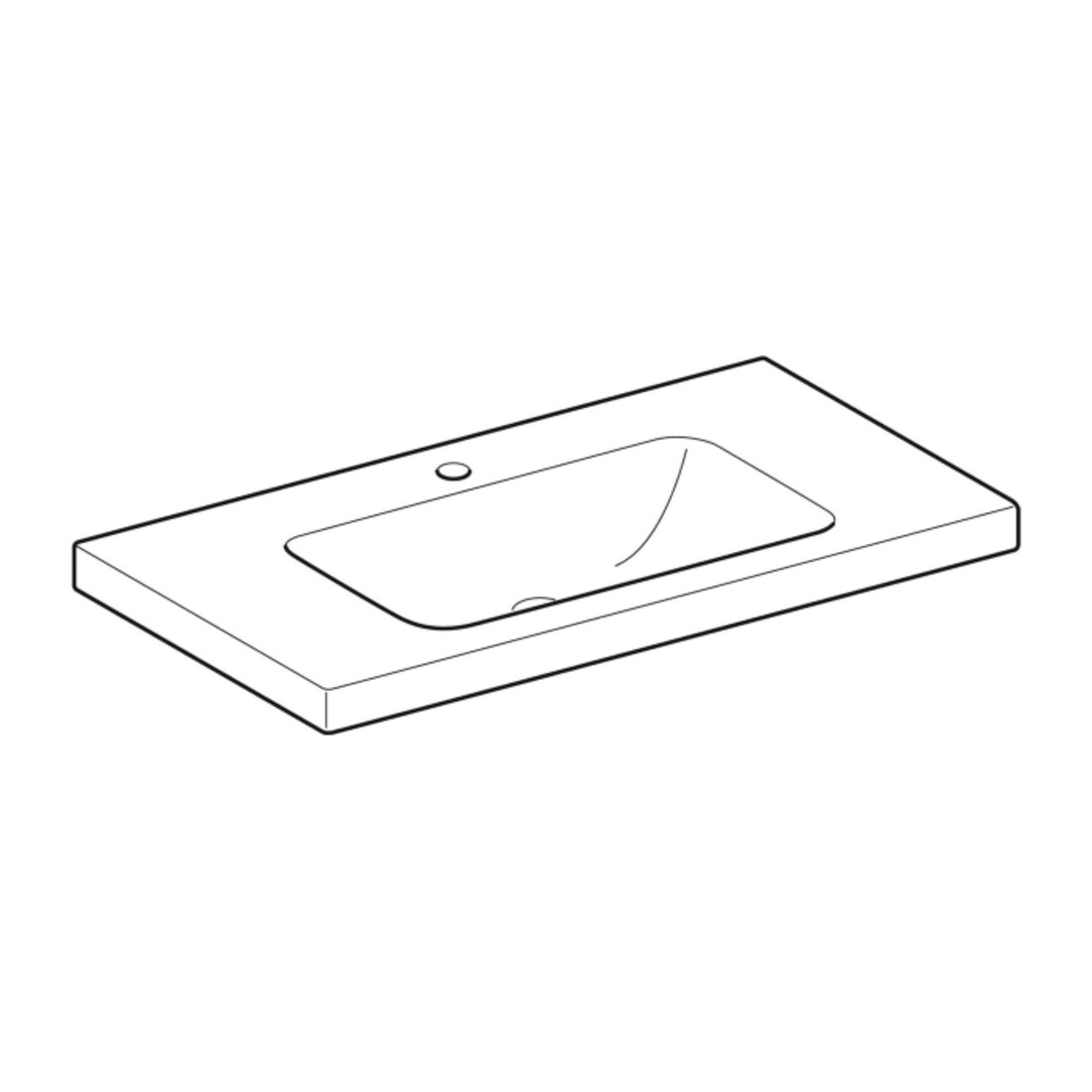 Geberit Waschtisch iCon Light 90x48cm, HL mi, o. ÜL, m Ablagefl., we.