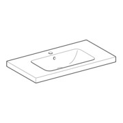 Geberit Waschtisch iCon Light 90x48cm, HL mit., m ÜL, m Ablagefl., we.-2