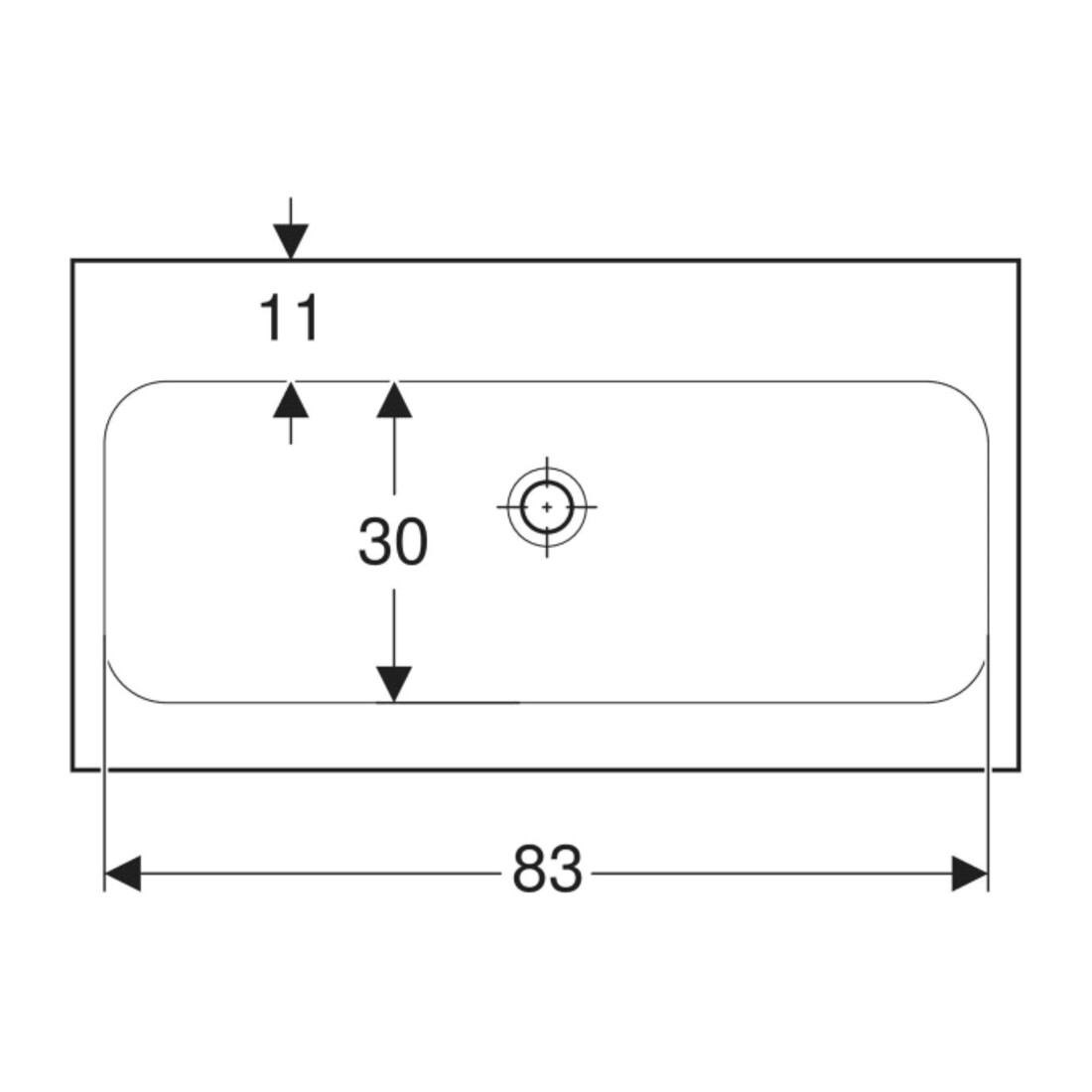 Geberit Waschtisch iCon Light 90x48cm, o. Hahnl., o. ÜL, weiß KeraTect