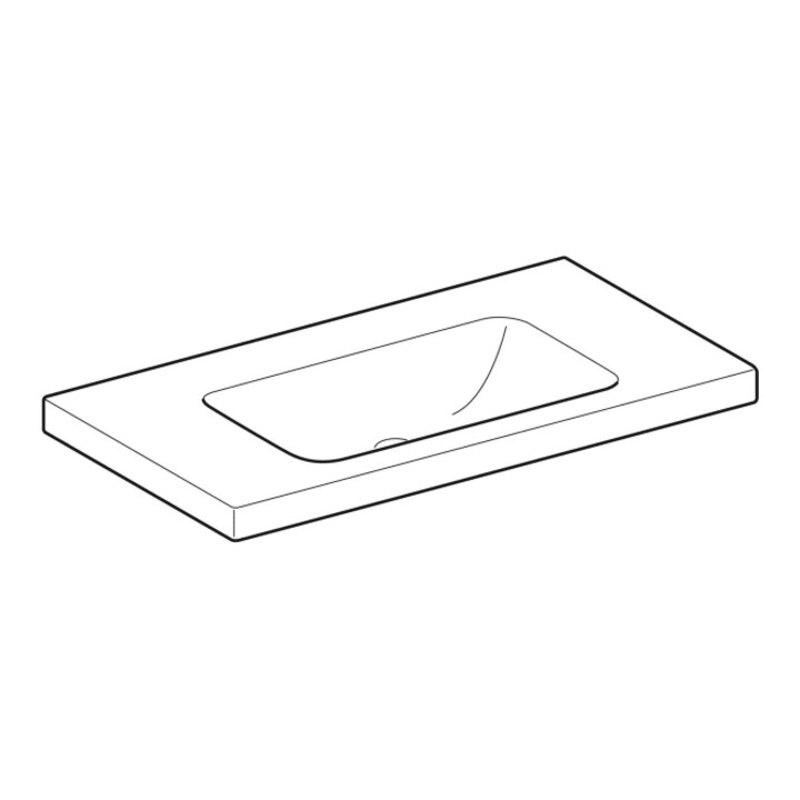 Geberit Waschtisch iCon Light 90x48cm, o HL, o Ü, m Abl, we. K-Tect