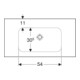 Geberit Waschtisch iCon Light 90x48cm, o HL, o Ü, m Abl, we. K-Tect