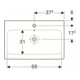 Geberit Waschtisch iCon mit Hahnloch, mit Überlauf 750 x 485 mm weiß-5