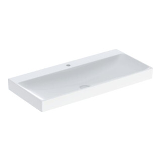 Geberit Waschtisch One 105cm, Hahnl. mit., o. ÜL, weiß KeraTect