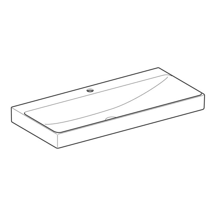 Geberit Waschtisch One 105cm, Hahnl. mit., o. ÜL, weiß KeraTect