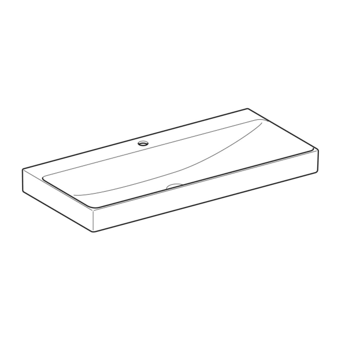 Geberit Waschtisch One 105cm, Hahnl. mit., o. ÜL, weiß KeraTect