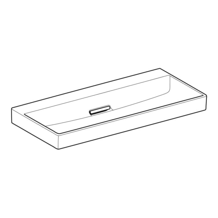 Geberit Waschtisch One 105cm, o. Hahnl. + ÜL, we. K-Tect/Bl we.