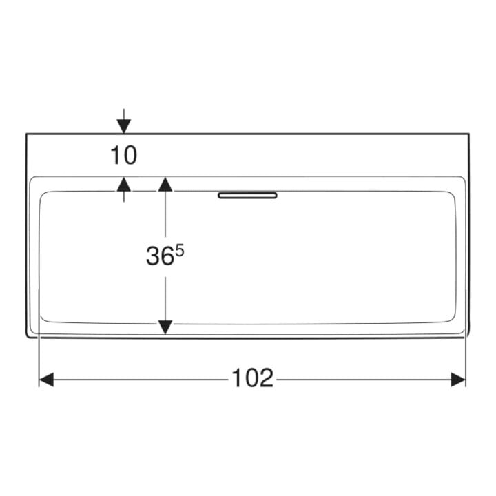 Geberit Waschtisch One 105cm, o. Hahnl. + ÜL, we. K-Tect/Bl we.