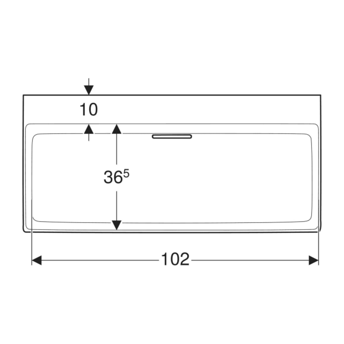 Geberit Waschtisch One 105cm, o. Hahnl. + ÜL, we. K-Tect/Bl we.