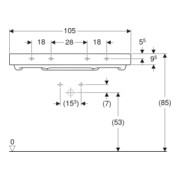 Geberit Waschtisch One 105cm, o. Hahnl. + ÜL, we. K-Tect/Bl we.-5