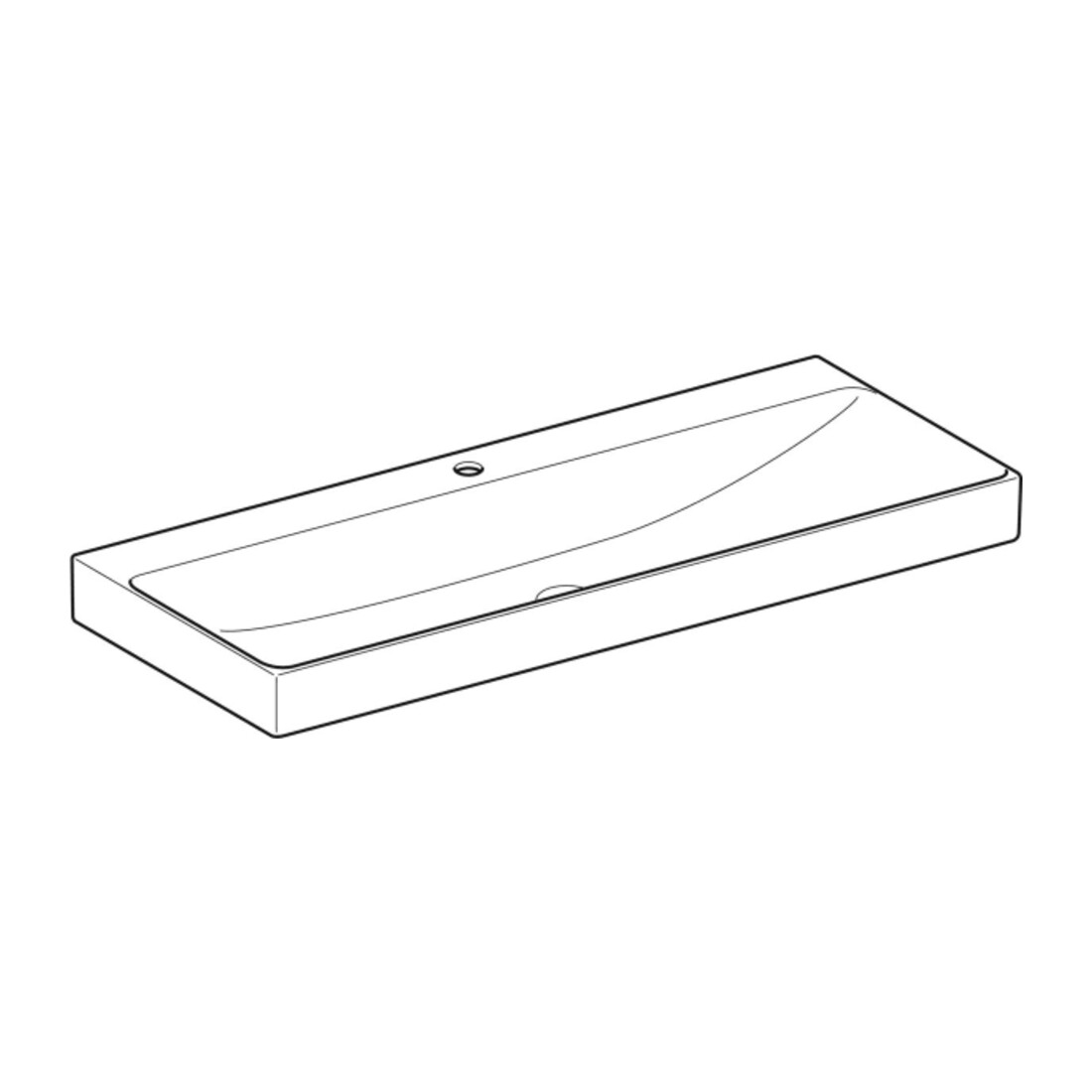 Geberit Waschtisch One 120cm, Hahnl. mit., o. ÜL, weiß KeraTect