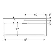 Geberit Waschtisch One 120cm, m HL mi, o. ÜL, we. K-Tect/Bl we.-4