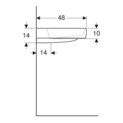 Geberit Waschtisch One 120cm, o. Hahnl. + ÜL, we. K-Tect/Bl we.-4