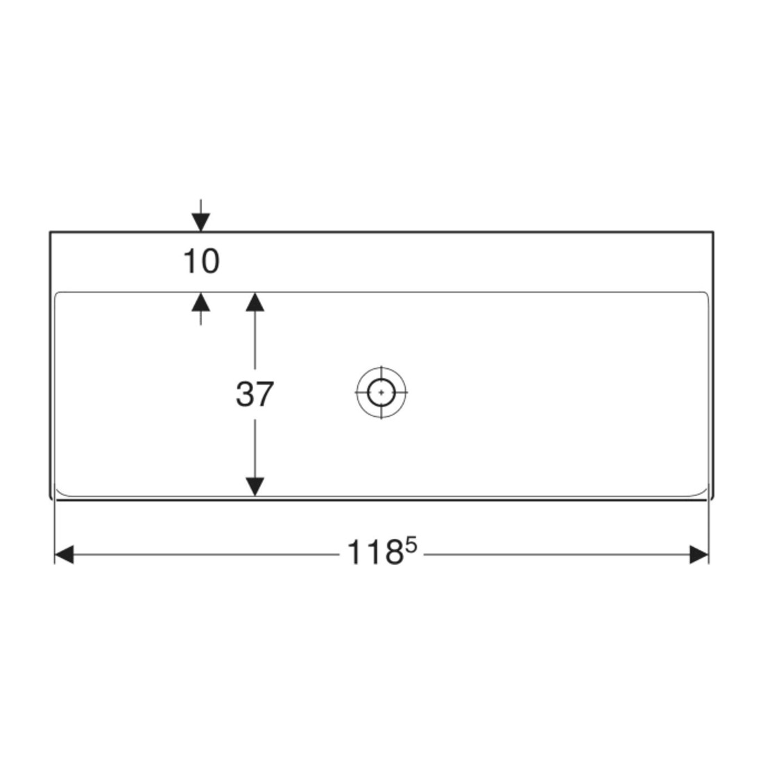 Geberit Waschtisch One 120cm, o. Hahnl. + ÜL, weiß KeraTect