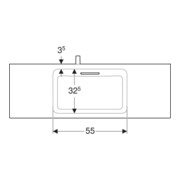 Geberit Waschtisch One 120x40cm, o HL, Ü vd, w K-Tec/Bl c geb.-5