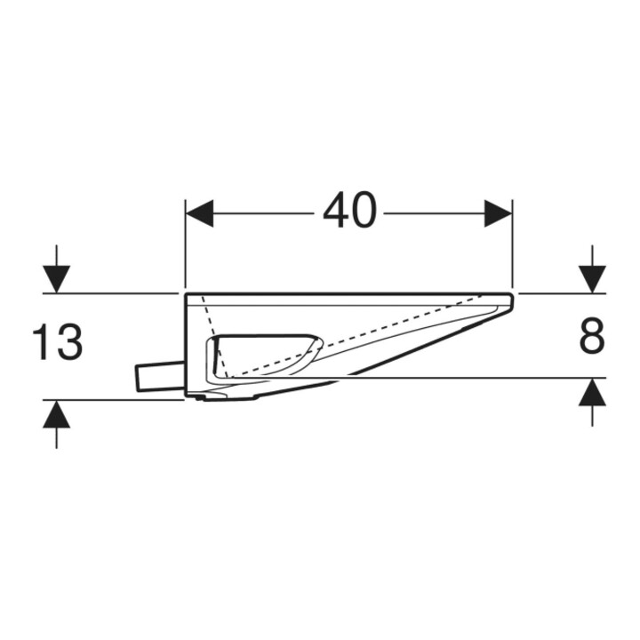 Geberit Waschtisch One 120x40cm, o HL, Ü vd, w K-Tect/Bl we. gl