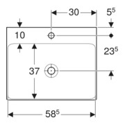 Geberit Waschtisch One 60cm, Hahnl. mit., o. ÜL, weiß KeraTect-5
