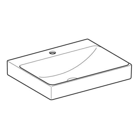 Geberit Waschtisch One 60cm, Hahnl. mit., o. ÜL, weiß KeraTect