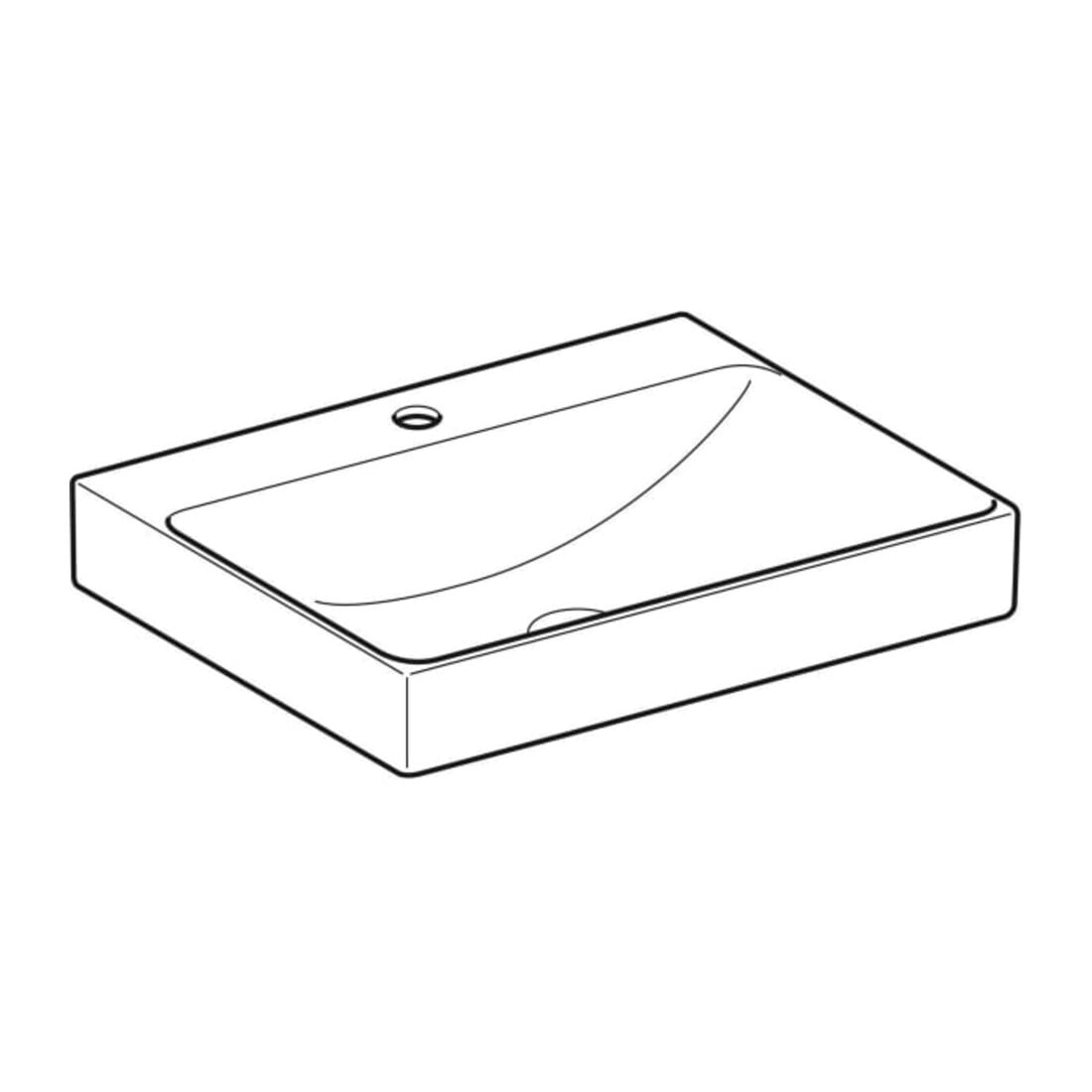 Geberit Waschtisch One 60cm, Hahnl. mit., o. ÜL, weiß KeraTect
