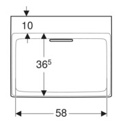 Geberit Waschtisch One 60cm, o. Hahnl. + ÜL, we. K-Tect/Bl weiß-4
