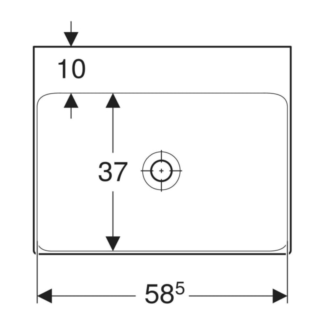 Geberit Waschtisch One 60cm, o. Hahnl. + ÜL, weiß KeraTect
