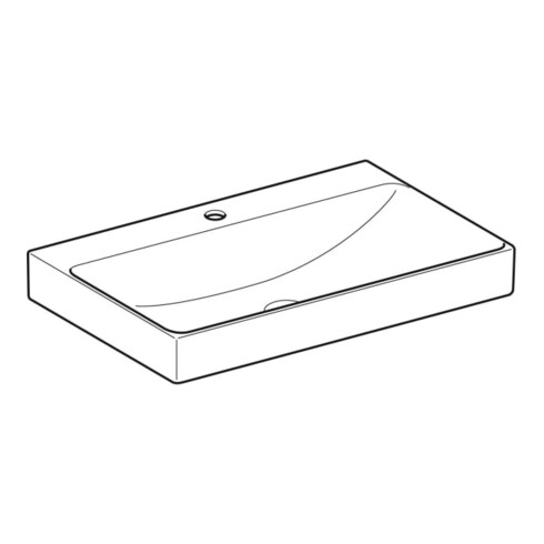 Geberit Waschtisch One 75cm, Hahnl. mit., o. ÜL, weiß KeraTect