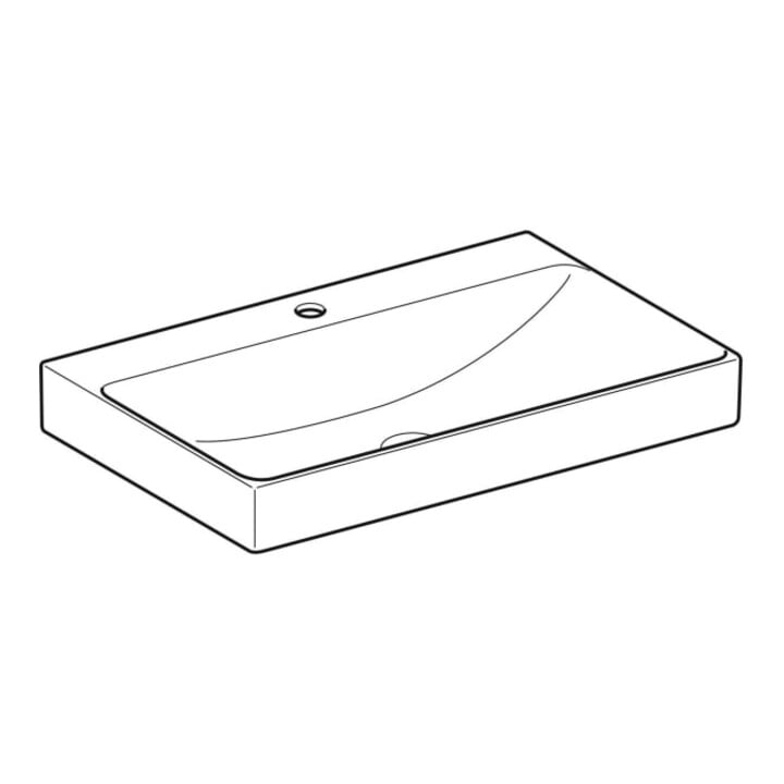 Geberit Waschtisch One 75cm, Hahnl. mit., o. ÜL, weiß KeraTect