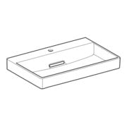 Geberit Waschtisch One 75cm, m HL mi, o. ÜL, we. K-Tect/Bl we.-2