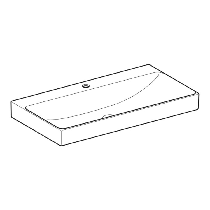 Geberit Waschtisch One 90cm, Hahnl. mit., o. ÜL, weiß KeraTect