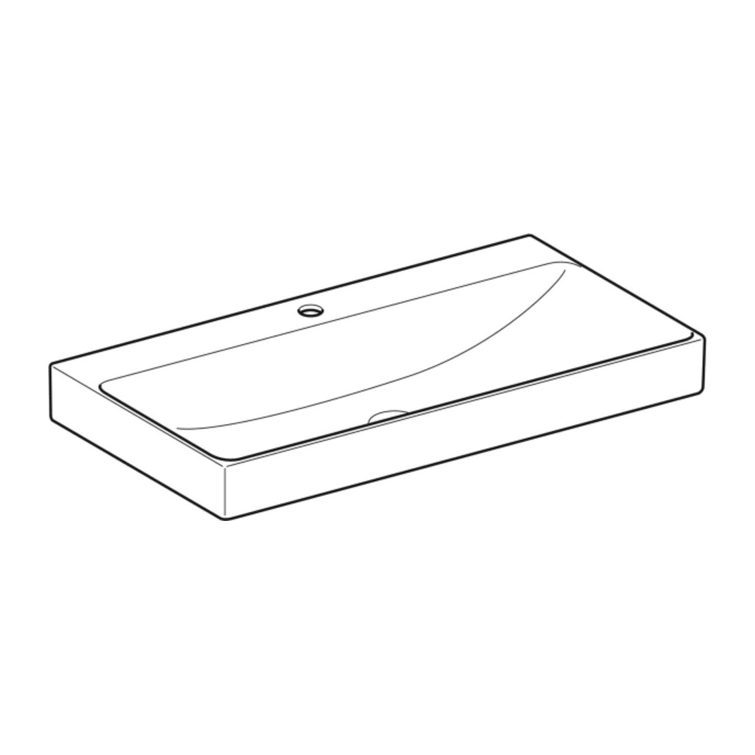 Geberit Waschtisch One 90cm, Hahnl. mit., o. ÜL, weiß KeraTect