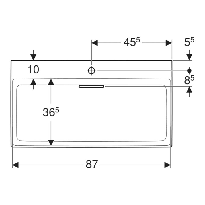 Geberit Waschtisch One 90cm, m HL mi, o. ÜL, we. K-Tect/Bl we.