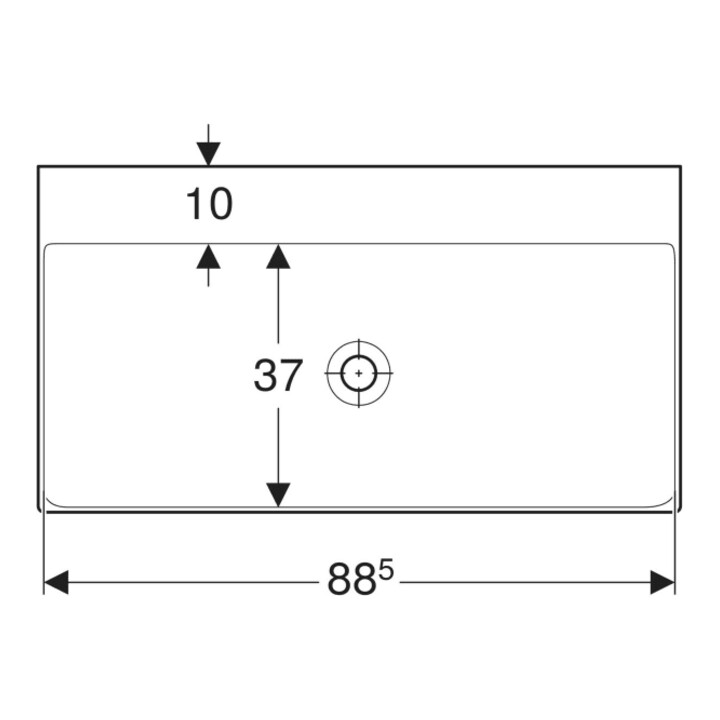 Geberit Waschtisch One 90cm, o. Hahnl. + ÜL, weiß KeraTect
