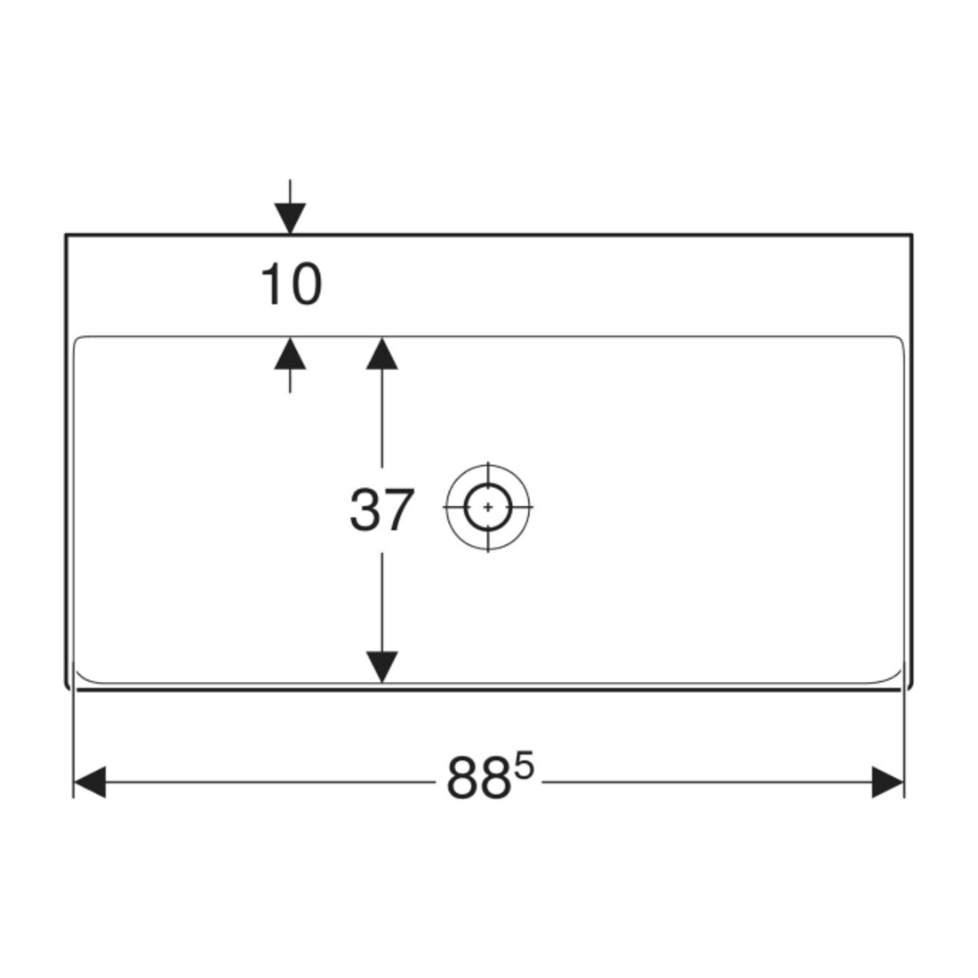 Geberit Waschtisch One 90cm, o. Hahnl. + ÜL, weiß KeraTect