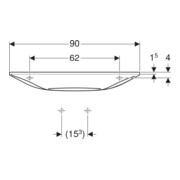 Geberit Waschtisch One 90x40cm, o HL, Ü vd, w K-Tec/Bl chr geb.-2