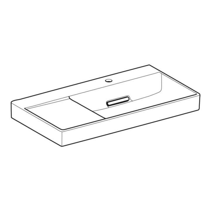 Geberit Waschtisch One 90x48,4cm, o Ü, w K-Tec/Bl w, Hahnl. re