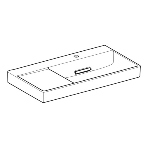 Geberit Waschtisch One 90x48,4cm, o Ü, w K-Tec/Bl w, Hahnl. re