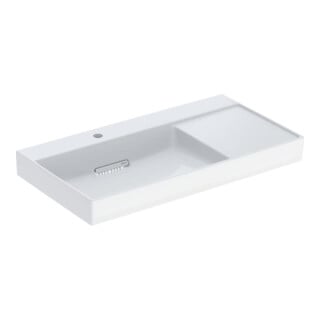 Geberit Waschtisch One 90x48,4cm, o Ü, w K-Tec/Bl w, m HL li
