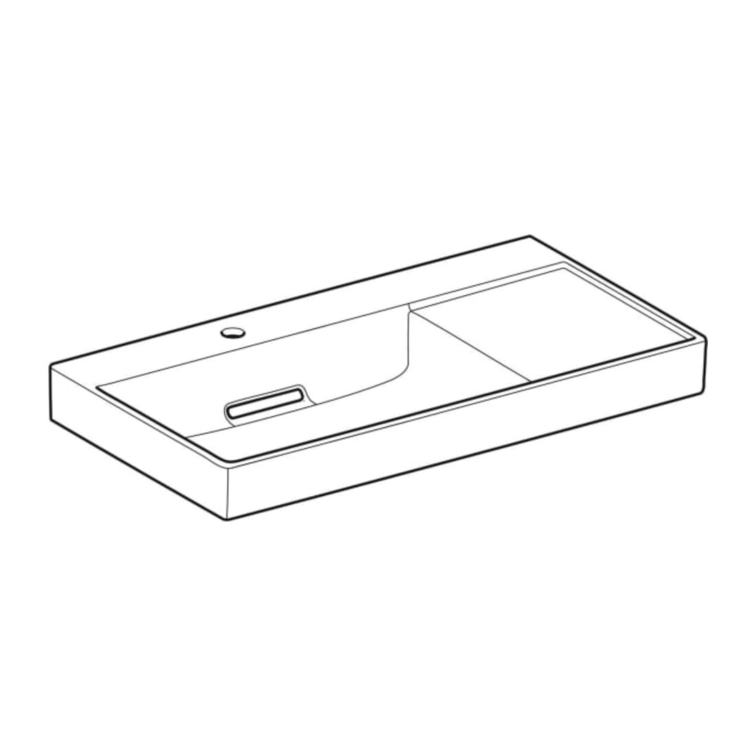 Geberit Waschtisch One 90x48,4cm, o Ü, w K-Tec/Bl w, m HL li