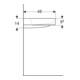 Geberit Waschtisch One 90x48,4cm, o Ü, w K-Tec/Bl w, m HL li