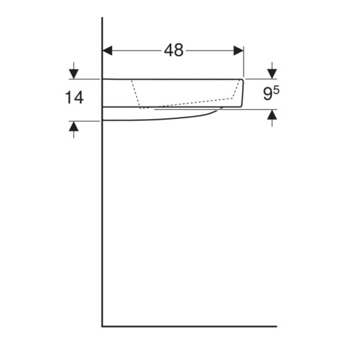 Geberit Waschtisch One 90x48,4cm, o Ü, w K-Tec/Bl w, o. Hahnl.